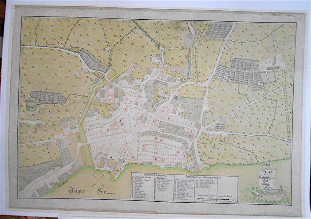 Plan von der hochloblichen Stadt Zug, aufgenommen durch hr. ober. Liet. Landtwing 1770; desiné par Clausner 1771.